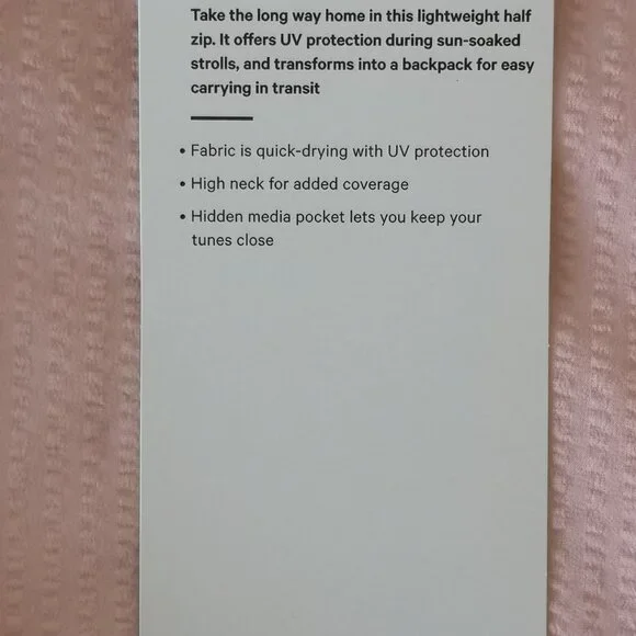 NWT LULULEMON PIMI Pink Half Zip Pack Light Pullover LS High Neck Top Size 4, 6 - Picture 11 of 11